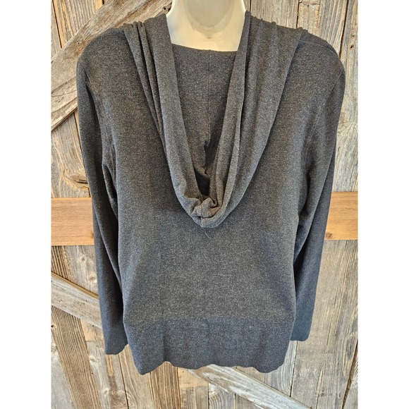 Eileen fisher viscose stretch zip up grey jacket w/ pockets size Large casual ^ - Picture 2 of 7